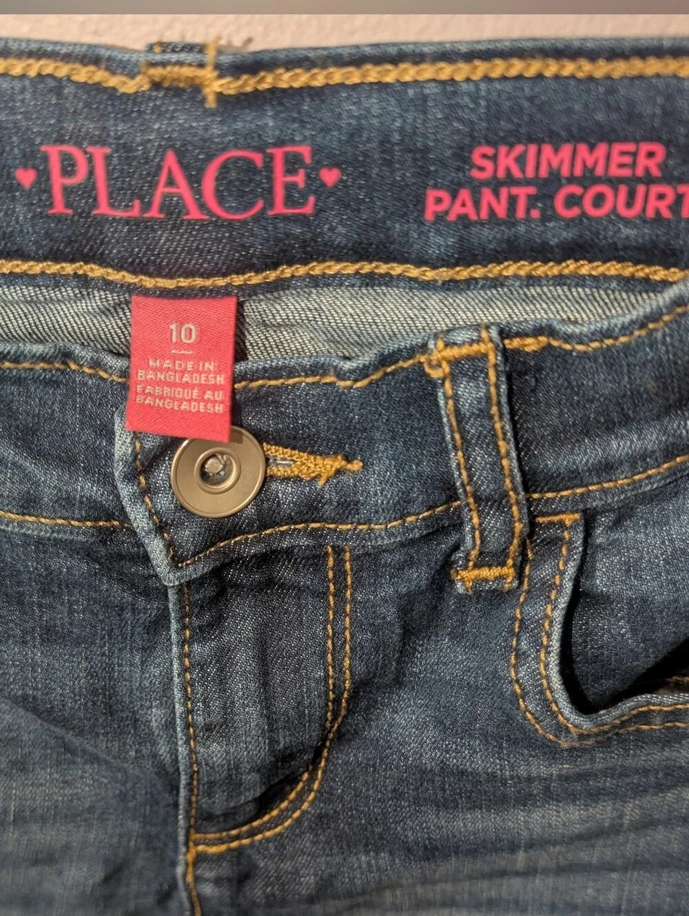 The Children's Place Casual Classic Bermuda Denim Skimmer Shorts Girls- Size 10